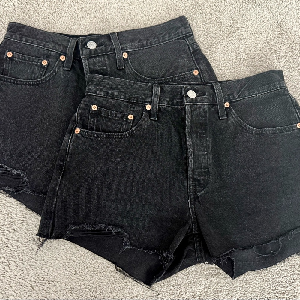 Levi’s Black Denim Cut off Shorts